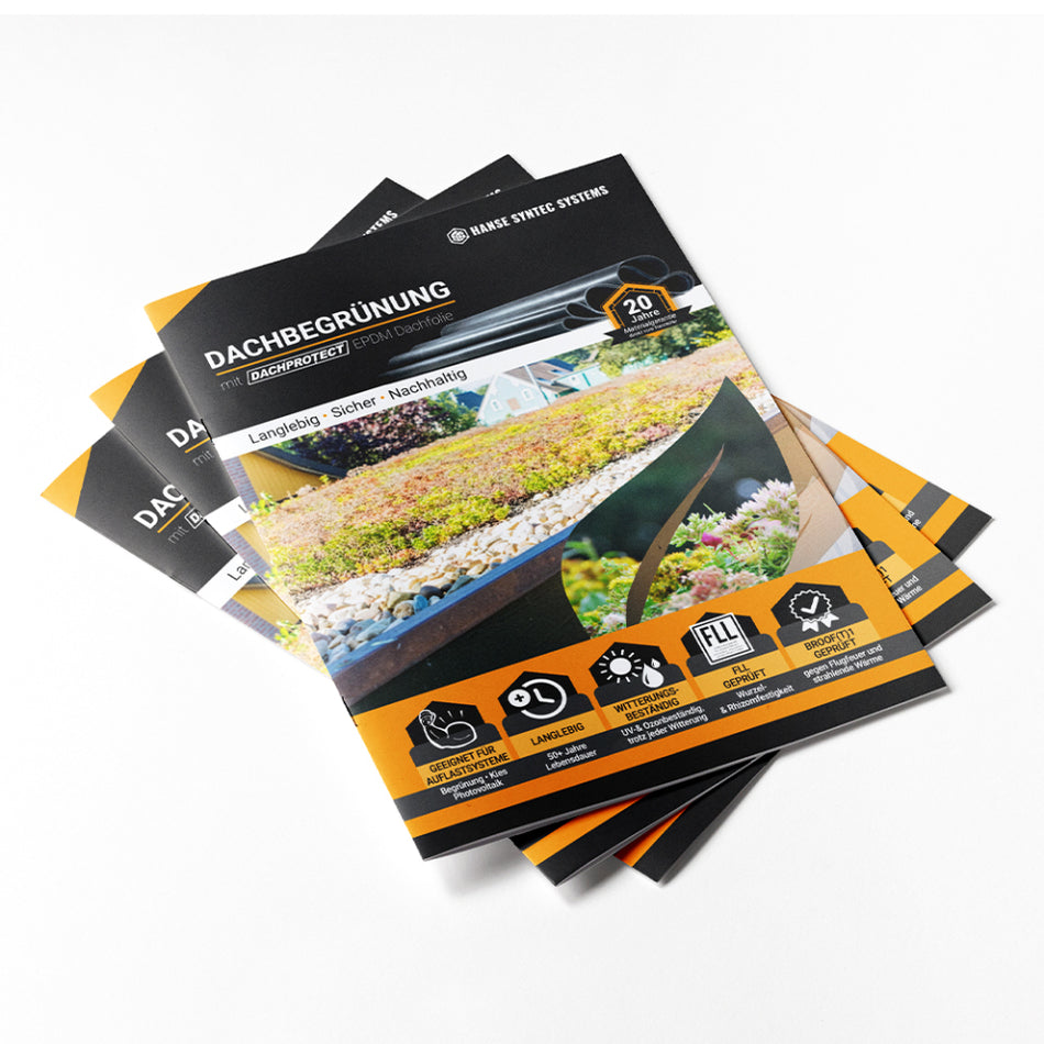 Flyer Dachbegrünung mit DACHPROTECT EPDM Dachfolie