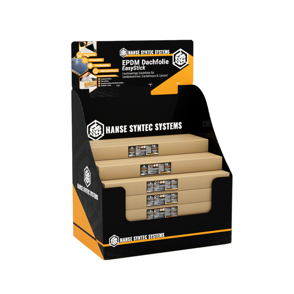 EasyStick EPDM Dachbahn selbstklebend inkl. POS Display (Palette bestückt)